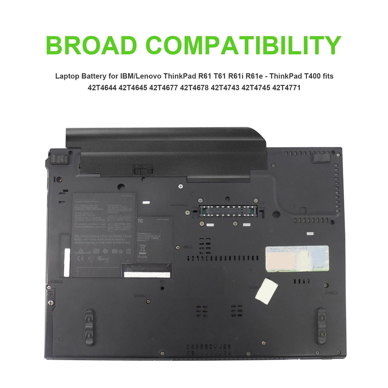 Laptop Battery for Lenovo ThinkPad T400 R400 7443 R61 T61 14.1" Widescreen 58Wh