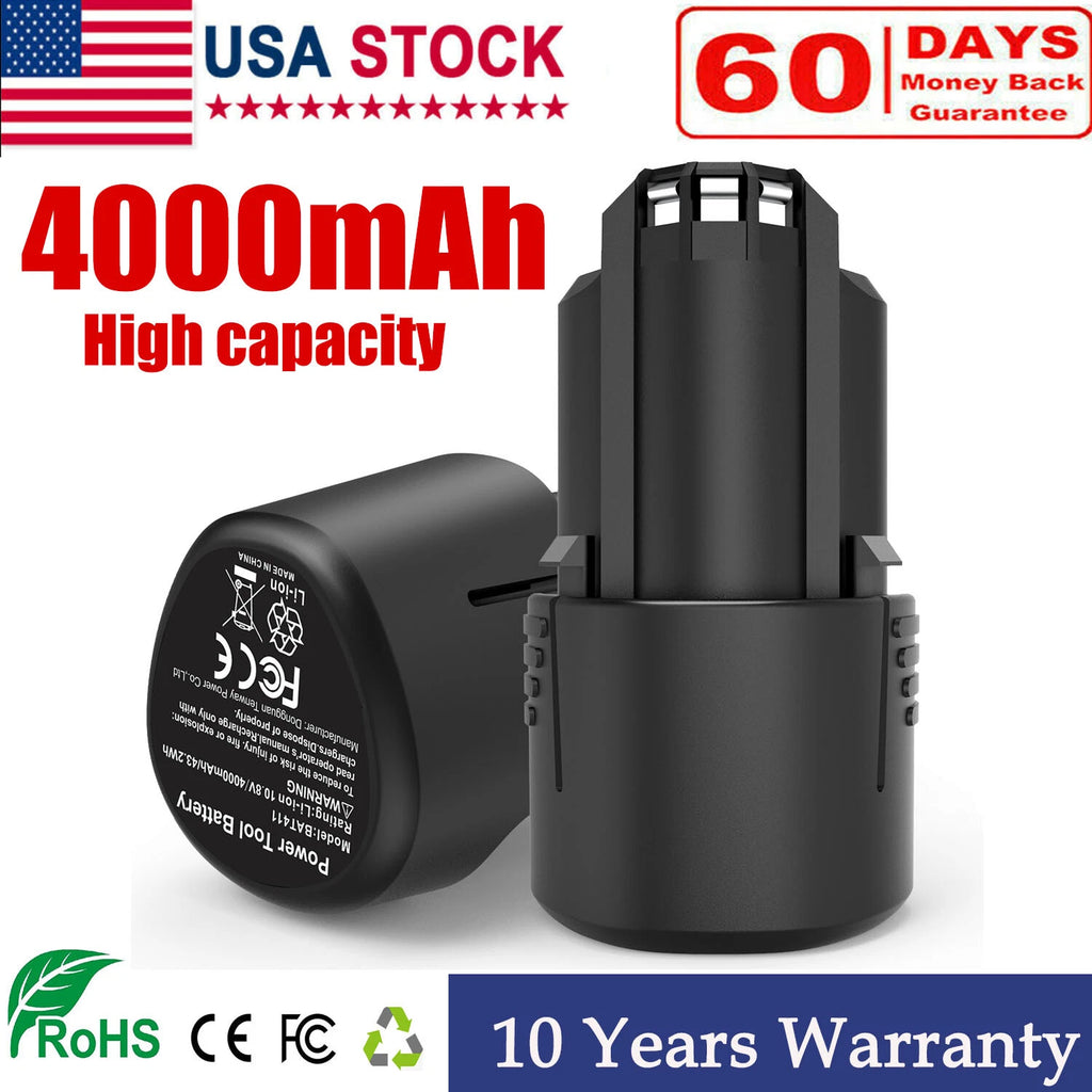 2X 4.0Ah For Bosch LI-LON 10.8V/12V Battery BAT411 BAT411A BAT412A 2607336013