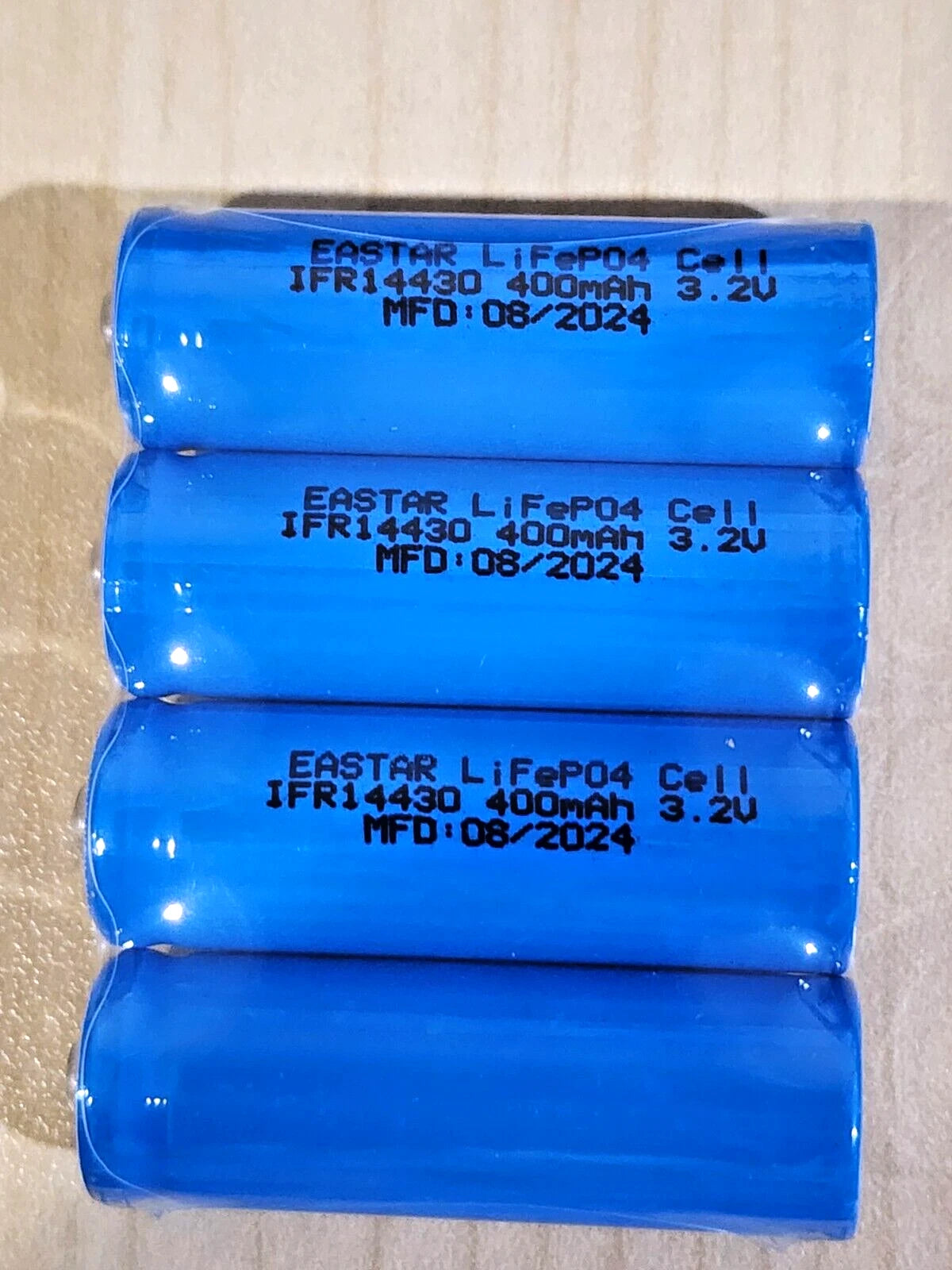 4 pc EASTAR IFR 14430 3.2v LiFePO4 RECHARGEABLE BATTERY 400mAh solar lights
