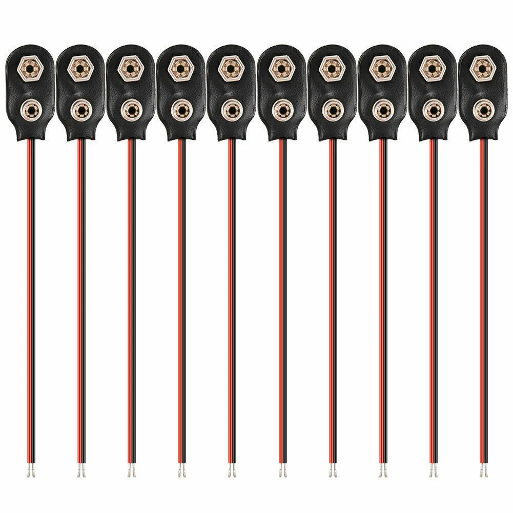 New Pack of 10 9V Battery Connector Snap Clip Wire Connector Lead Holder T Type
