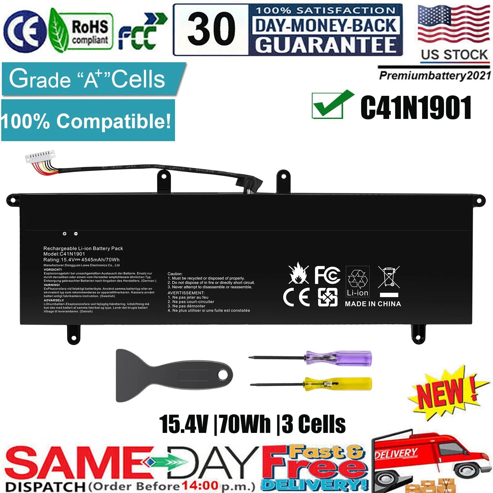 ?C41N1901 0B200-03520000 Battery for Asus ZenBook DUO UX481FA UX481FL UX4000FL