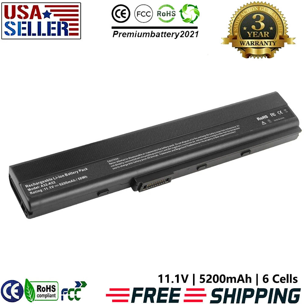 Battery for ASUS A52 A62 K42 K52 K62 Series A31-B53 A32-K52 A42-K52 A31-K52