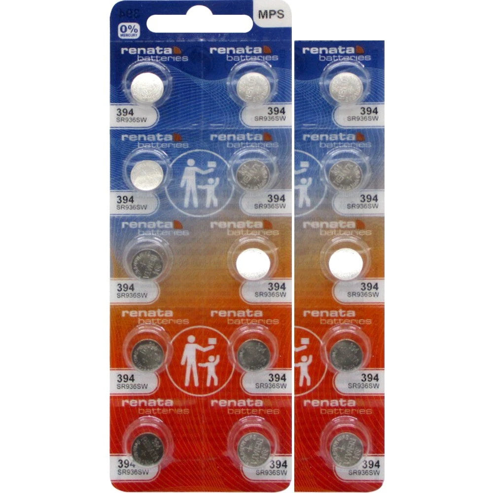 15 Renata 394 Swiss Made SR936SW Silver Oxide Batteries