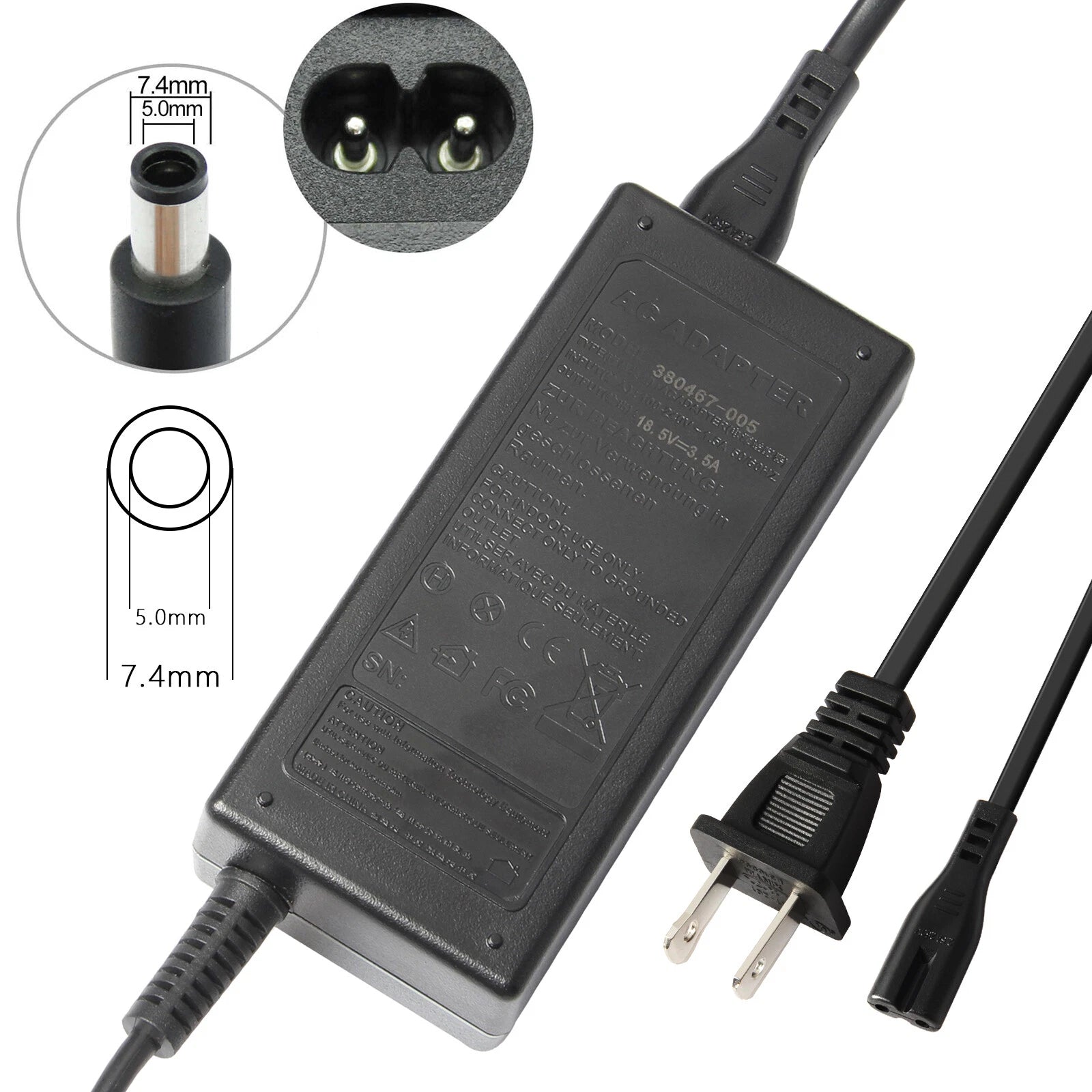 For HP Pavilion DV3 DV4 DV5t DV6 DV7 AC Adapter Charger 65W 391172-001