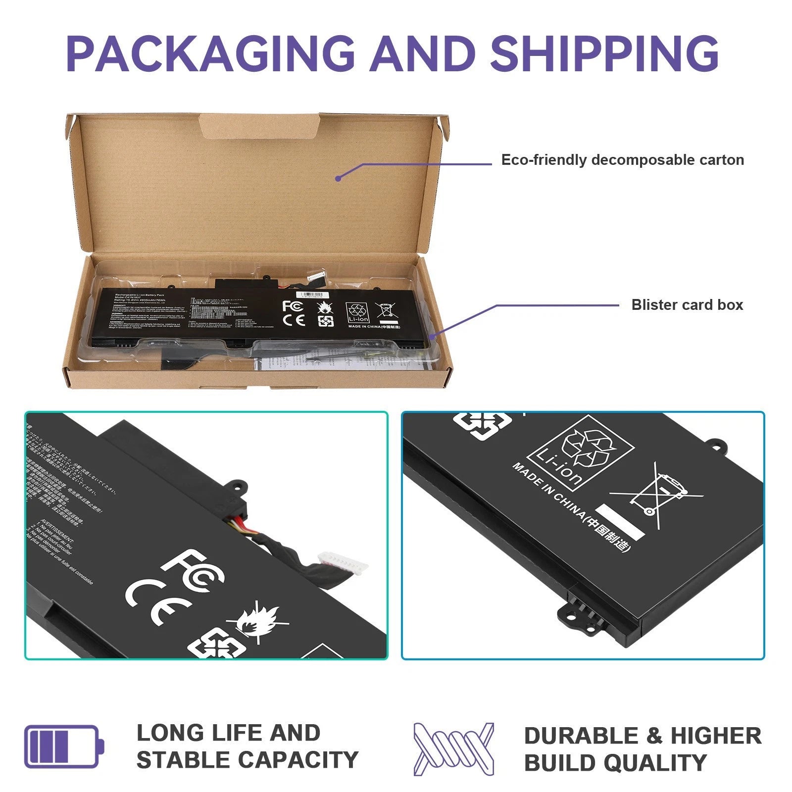 ?C41N1837 Battery For ASUS ROG Zephyrus GU502G GU502GV GA502DU GX502GV FX516PR