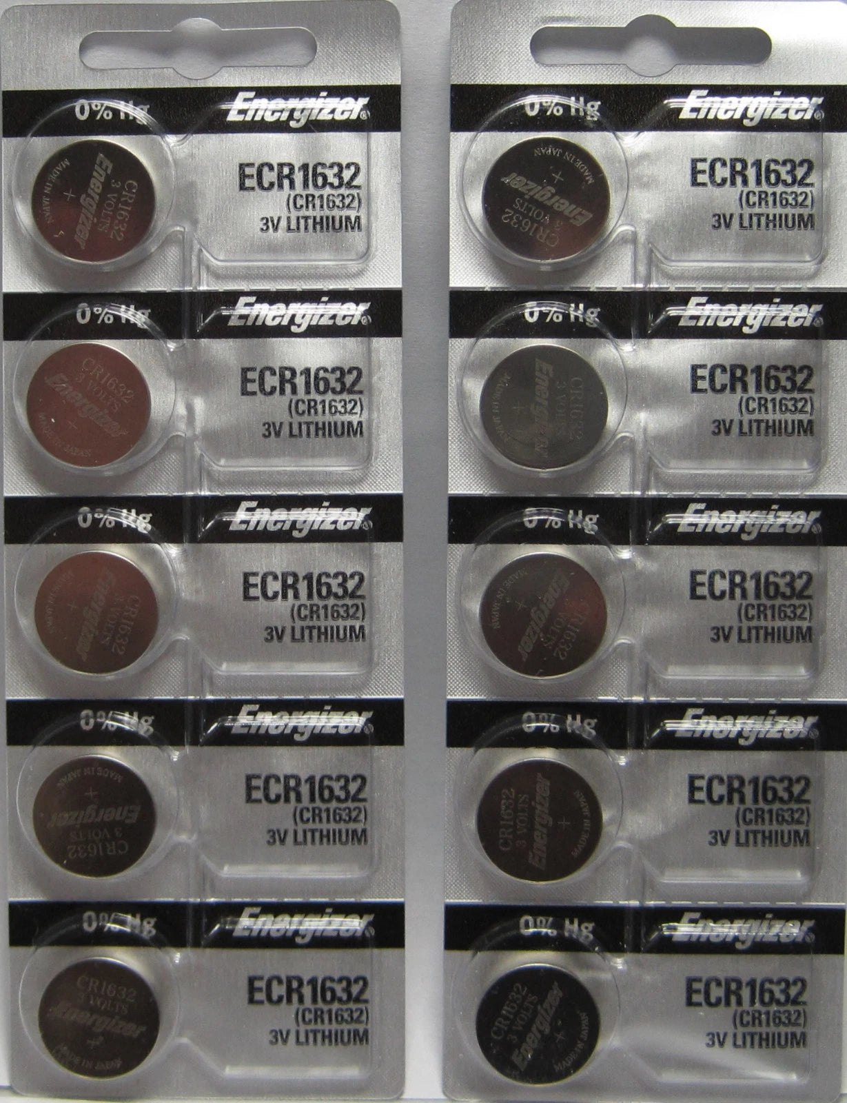 10 ENERGIZER CR1632 1632 LITHIUM BATTERIES