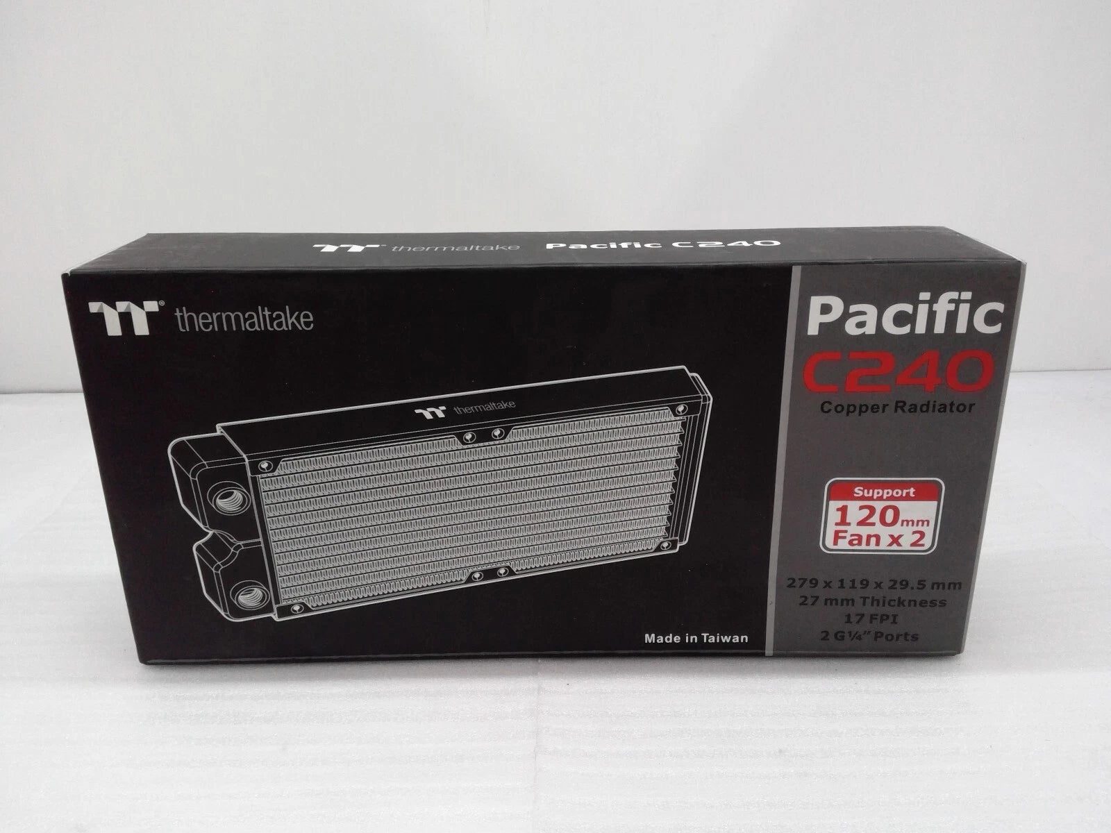 New Thermaltake Pacific C240 Slim Copper Radiator, CL-W227-CU00BL-A