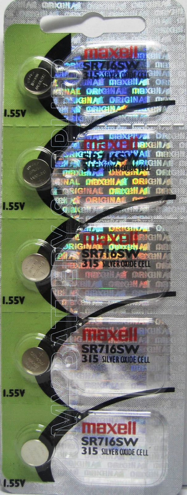Maxell 315 Pack of 5 Batteries