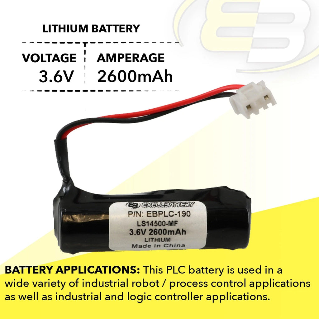 3 Computer Batteries For Mitsubishi E-20GM Controller, LS14500-MF, F Series