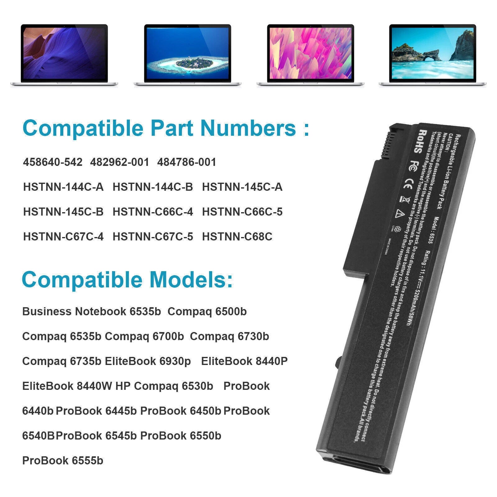 TD06 Battery For HP Compaq 6530b 6535b 6730b 6735b ProBook 6440b 6450b 6540bOp