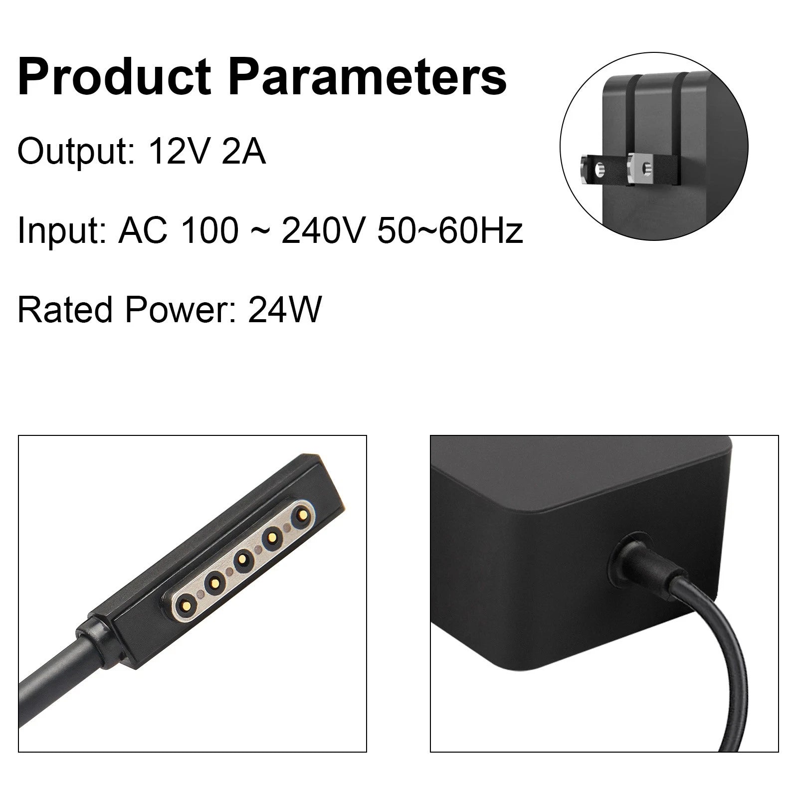 24W Wall Charger For Microsoft Surface Pro 1 2 & RT 1512 Tablet AC Power Adapter
