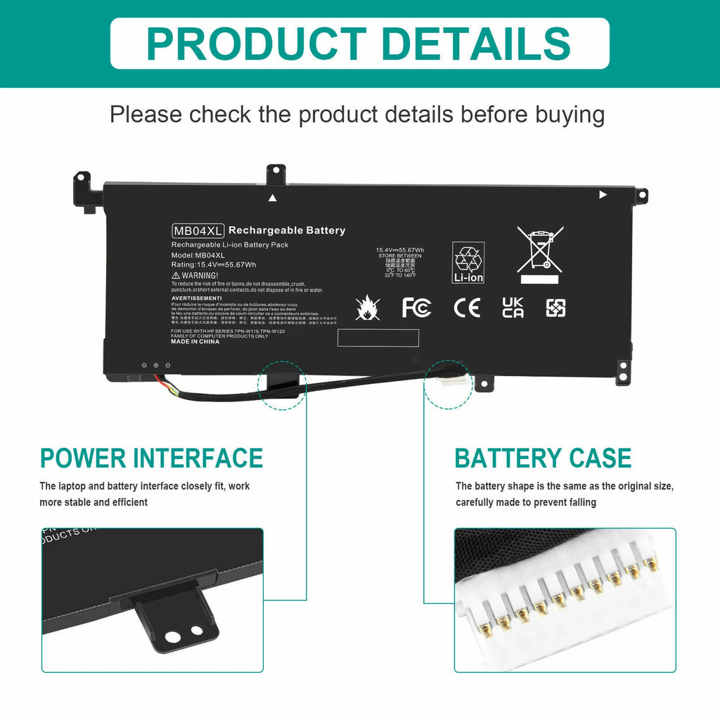 Battery MB04XL For HP Envy X360 M6 M6-AQ005DX M6-AQ103DX M6-W102DX M6-W105DX