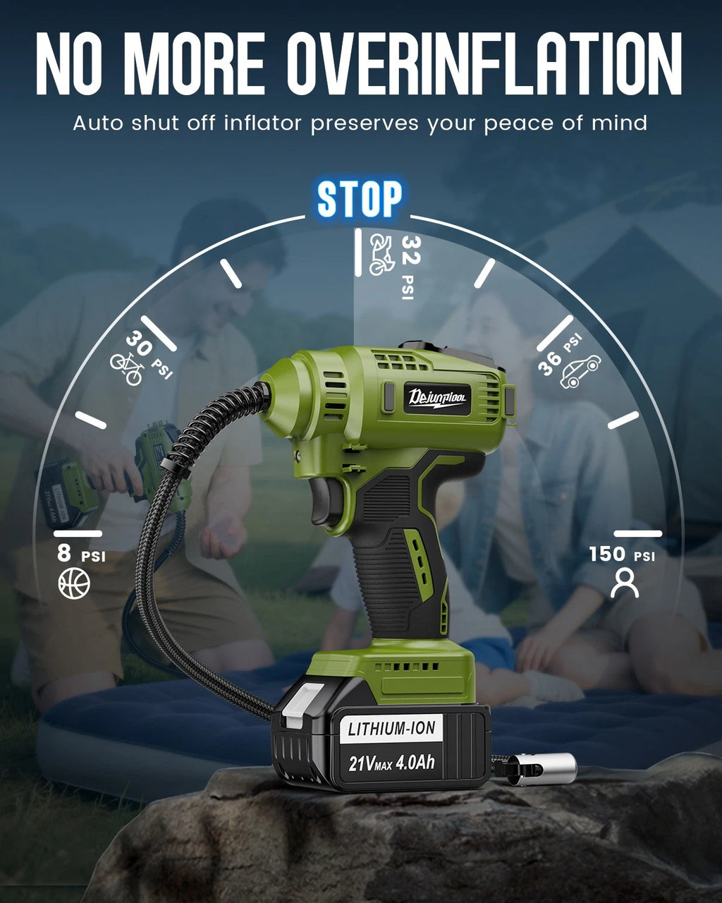 Car Tyre Inflator Cordless Digital Battery Rechargeable Tire Air Compressor Pump