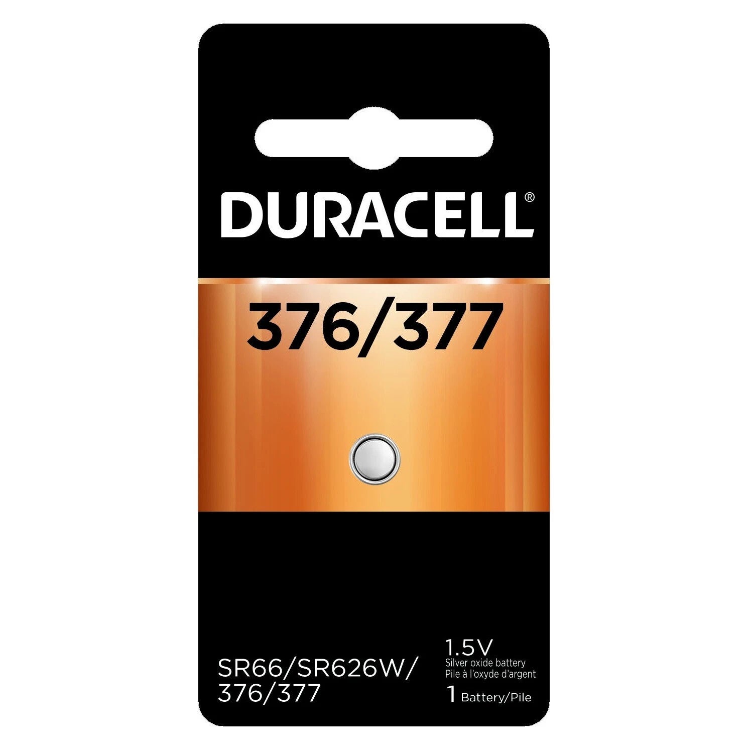 1 x 376 Duracell Button Cell Battery (377, 376, AG4, SR626SW, SR66, G4, BA)