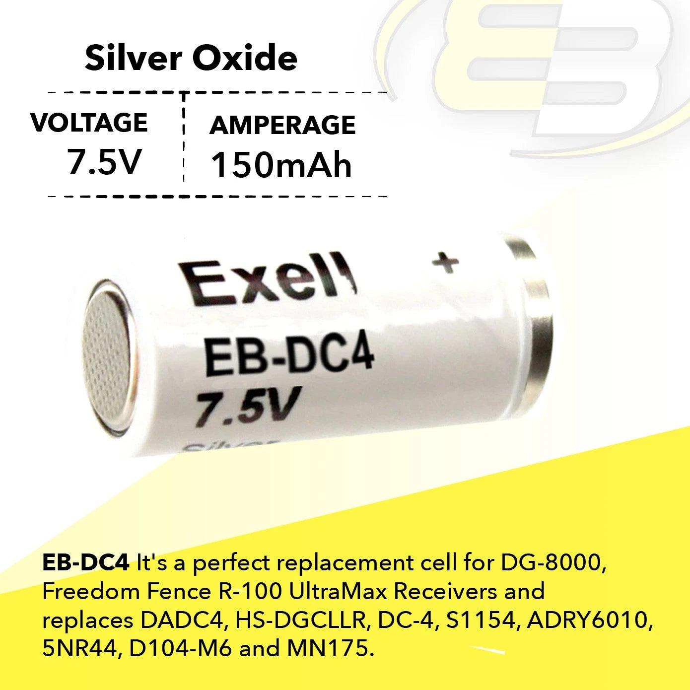 Dog Collar Battery Fits TR175 Type, TR175S Type, 386 5, S1154 Dog Collars