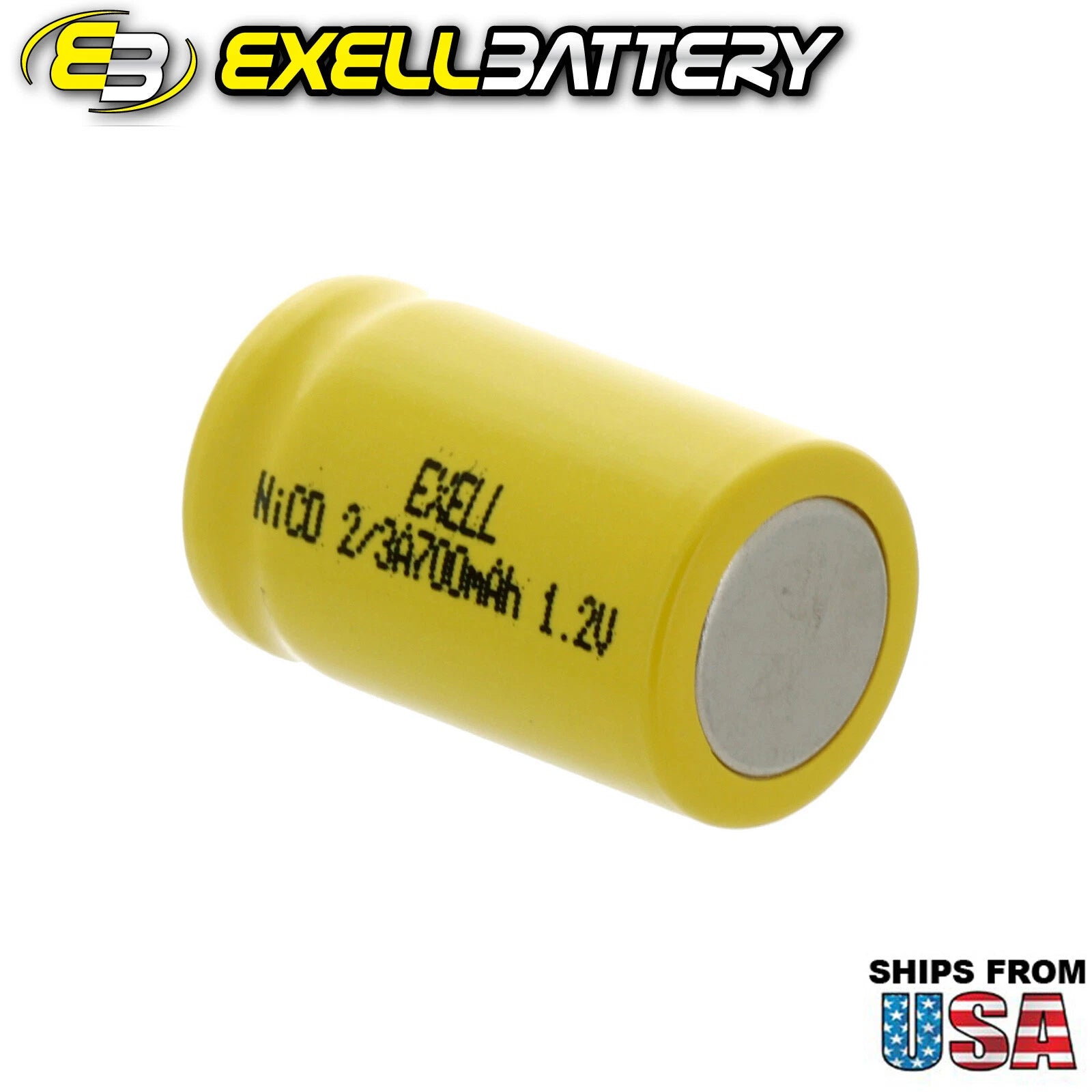 20x 2/3A Size 1.2V 700mAh NiCD Button Top Battery for Carbon Monoxide detectors