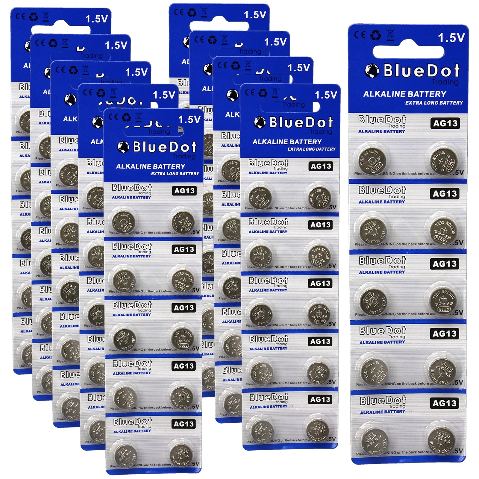Lot of 100 ~ New BlueDot Alkaline Coin Battery ~ AG13 / A76 / LR1154 / SR44