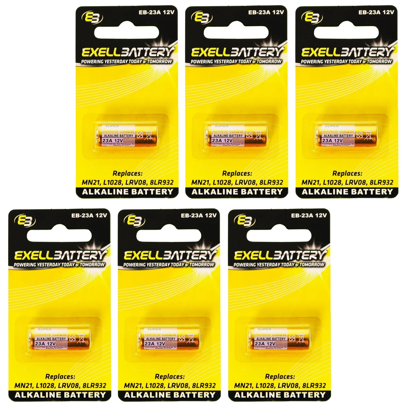 6x Alkaline 12V Battery Compatible With MN21 L1028 LRV08 8LR932 Keyless Remotes