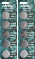 Loopacell CR2412 CR 2412 Lithium 3V 10 Batteries