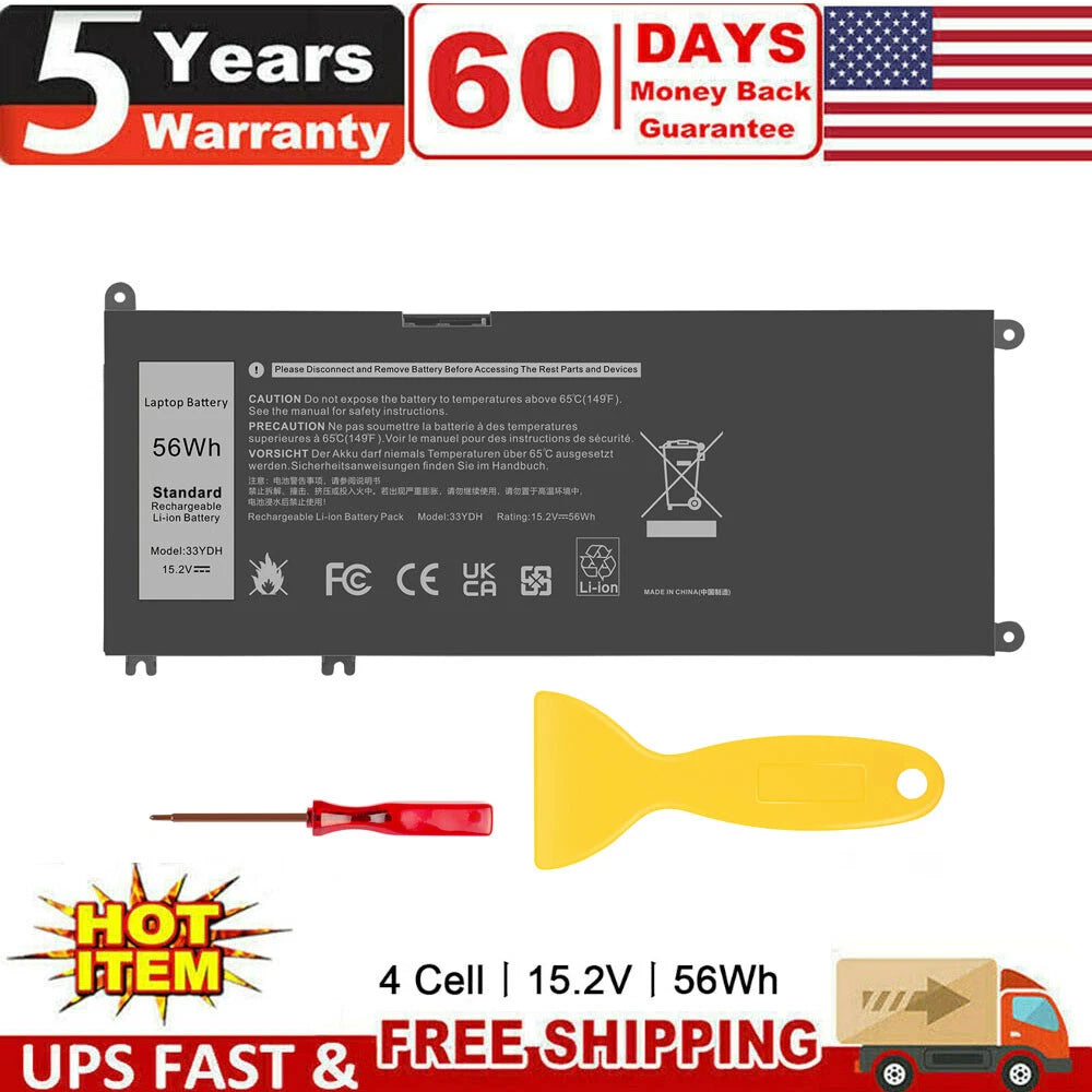 NEW 56WH 33YDH Battery For Dell Inspiron 15 7577 17 7000 7778 7779 7786 US