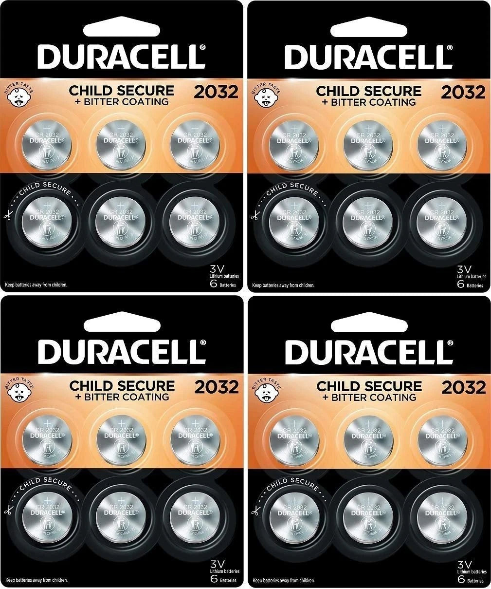 Duracell - 2032 3V Lithium Coin Battery - with Bitter Coating - 24 Count