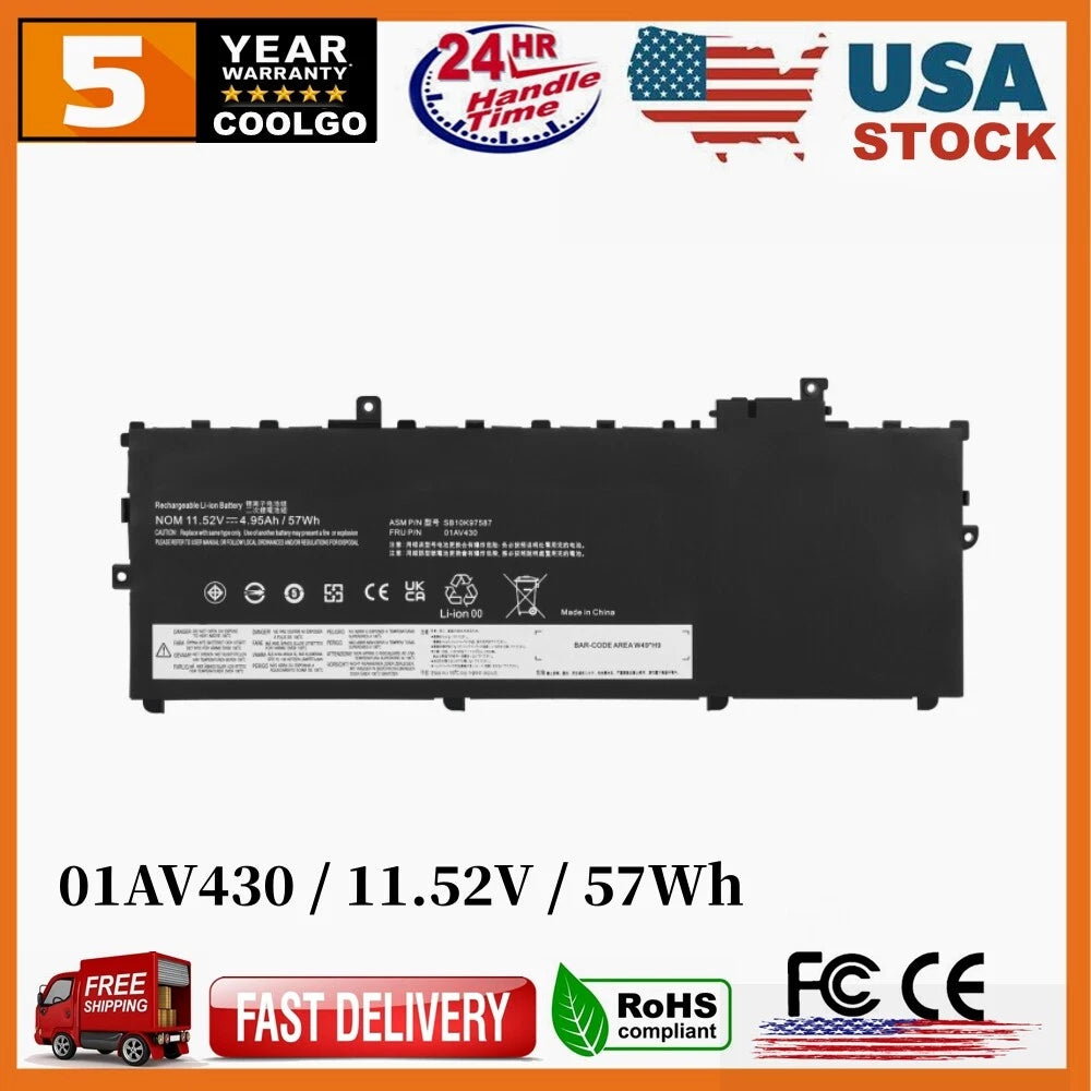 01AV430 Laptop Battery For Lenovo ThinkPad X1 Carbon 5th Gen 2017 / 6th Gen 2018