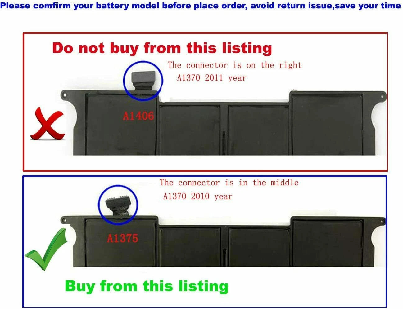 A1495 A1406 Battery For MacBook Air 11'' A1465 Mid 2011-2013 Early 2014 A1370