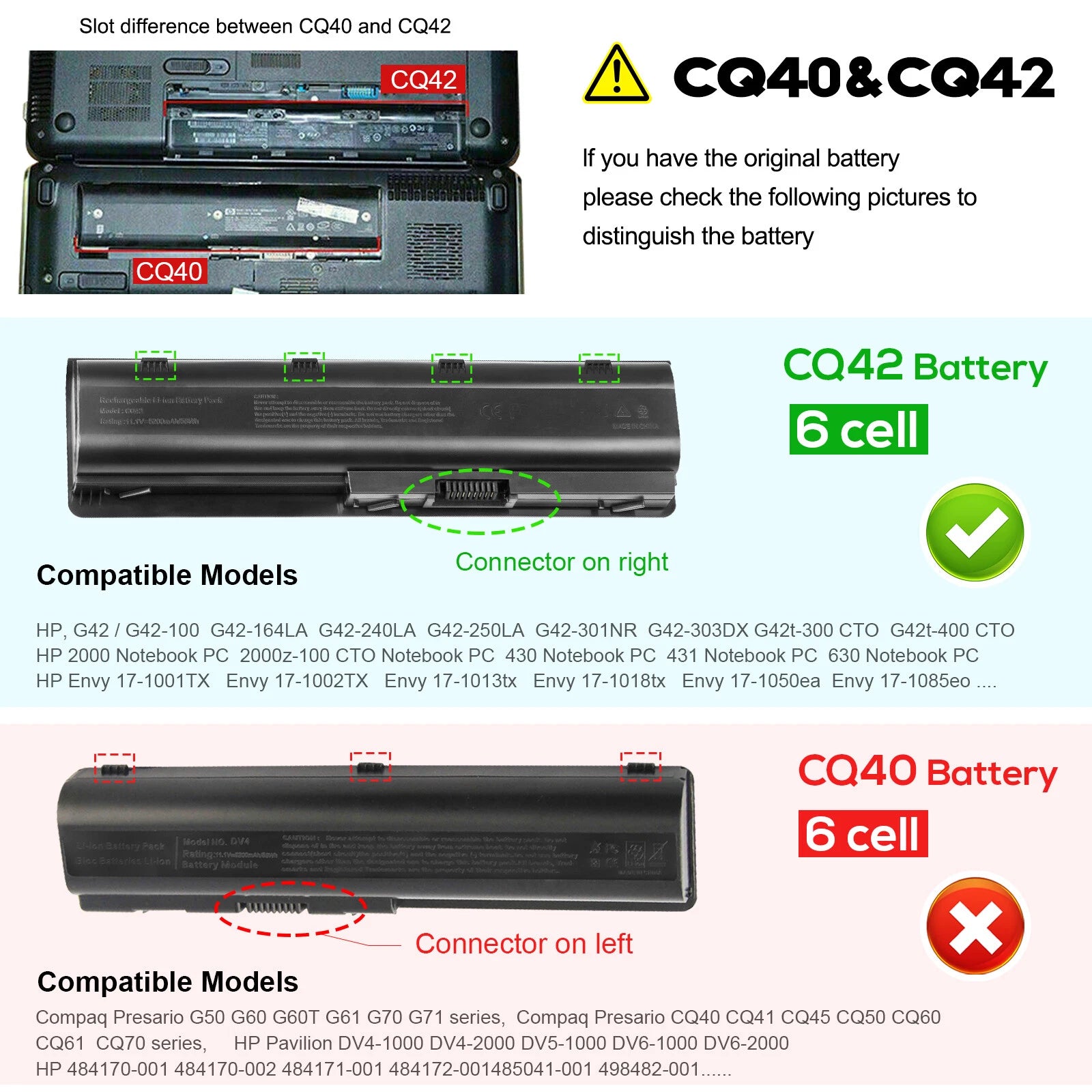 Laptop Battery for HP Pavilion dv6 dv5 g6 g7 dm4 G72 593553-001 CQ42 Mu06