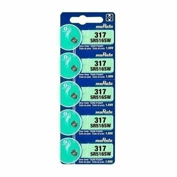 10 Sony Silver Oxide 317 1.55V Batteries