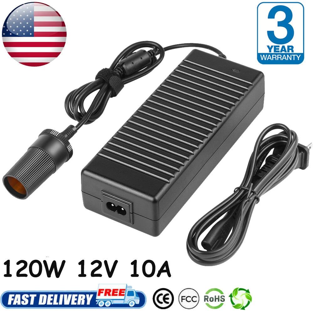 12V 120W AC to DC Power Adapter Converter Car Cigarette Lighter Socket Charger