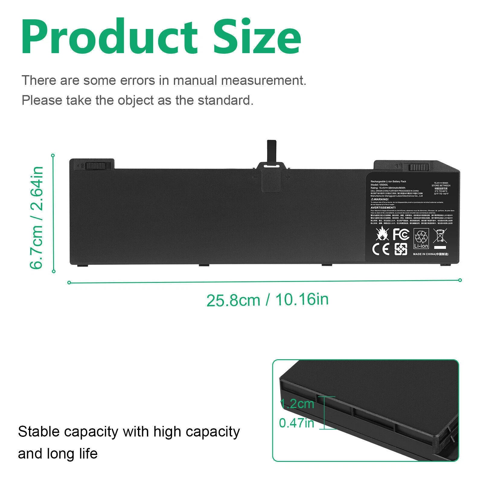 Replacement VX04XL Battery For HP ZBook 15 G5 G6 Series HSTNN-IB L05766-855 90WH