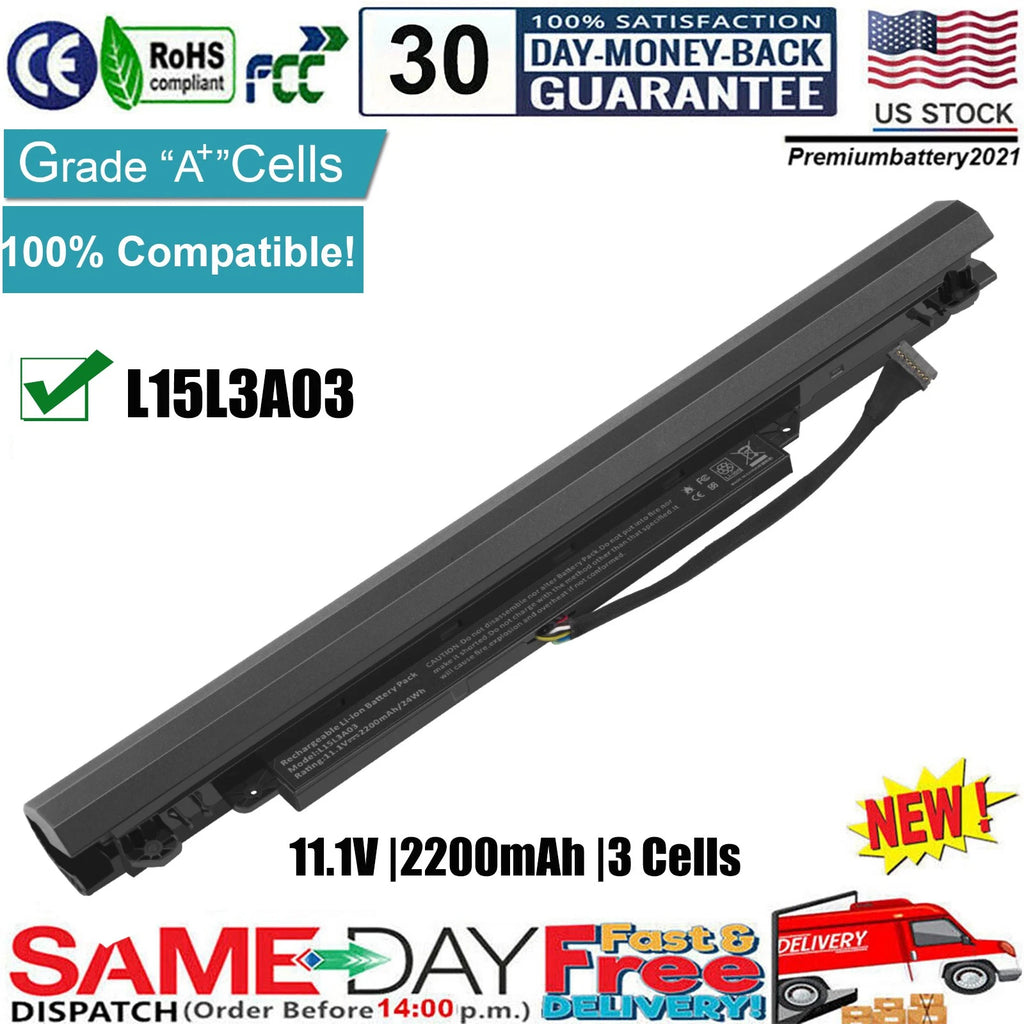 24Wh Battery For Lenovo Ideapad 110-15IBR 15.6" IdeaPad 110-15ACL L15C3A03