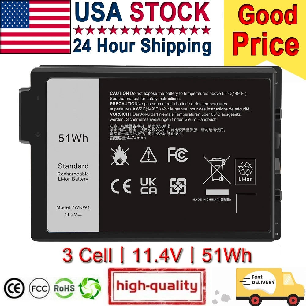 LOT 7WNW1 Battery For Dell Latitude 5420 5424 7424 Rugged Extreme GK3D3 DMF8C