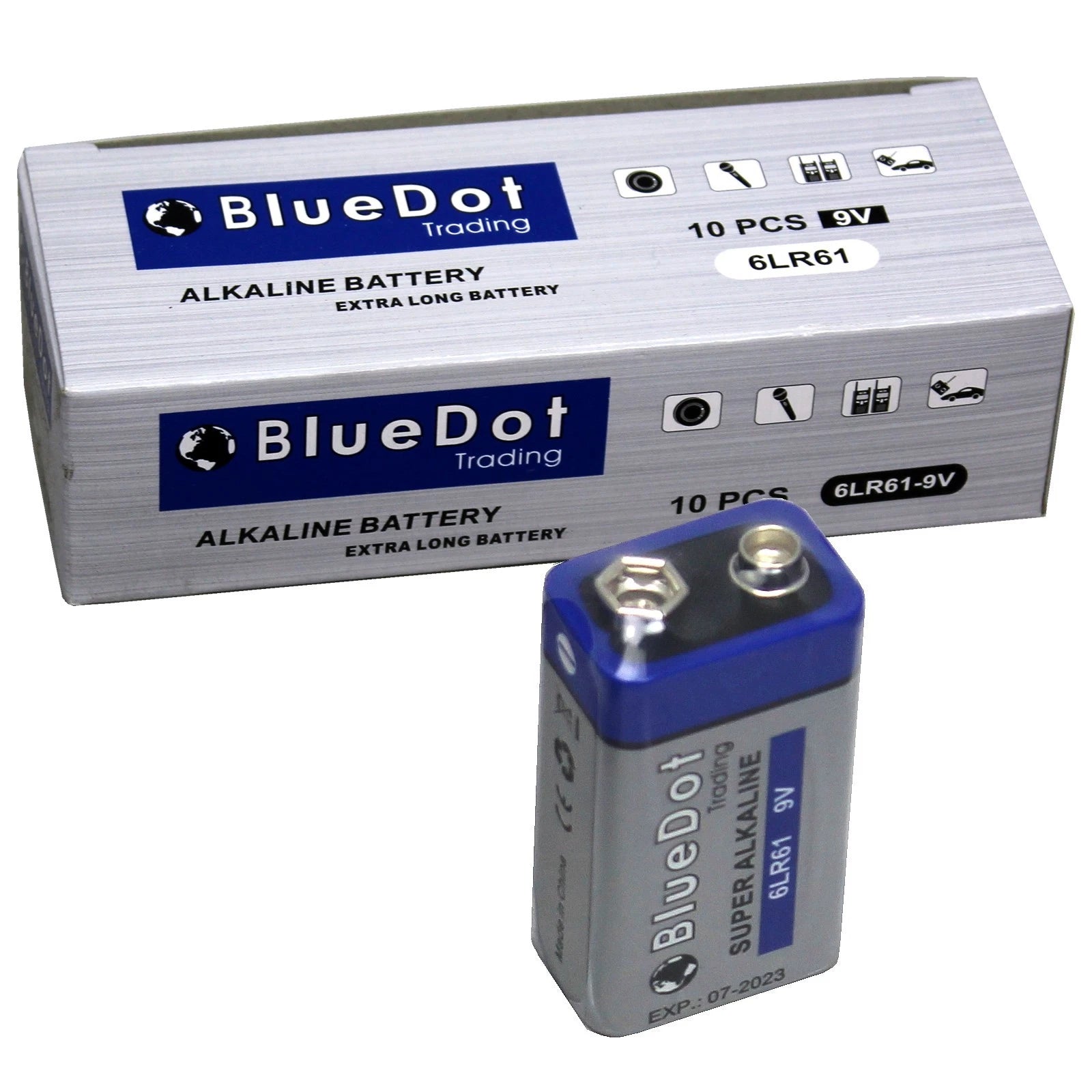 Single Pack Qty 10 ~ 9 Volt 9v Alkaline Battery ~ Mics Power CB Ham Radio