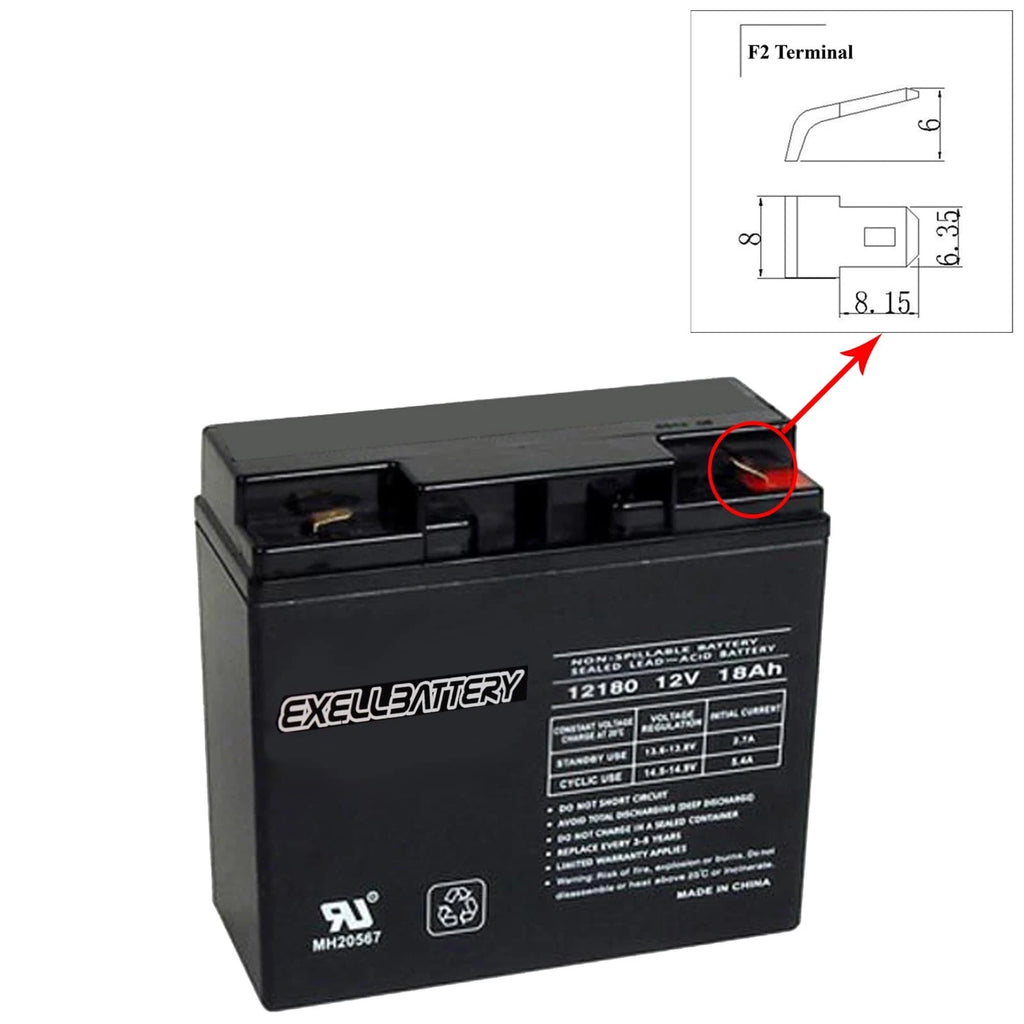 Exell 12V 18Ah SLA Battery Rechargeable AGM Compatible With UB12180, 40648