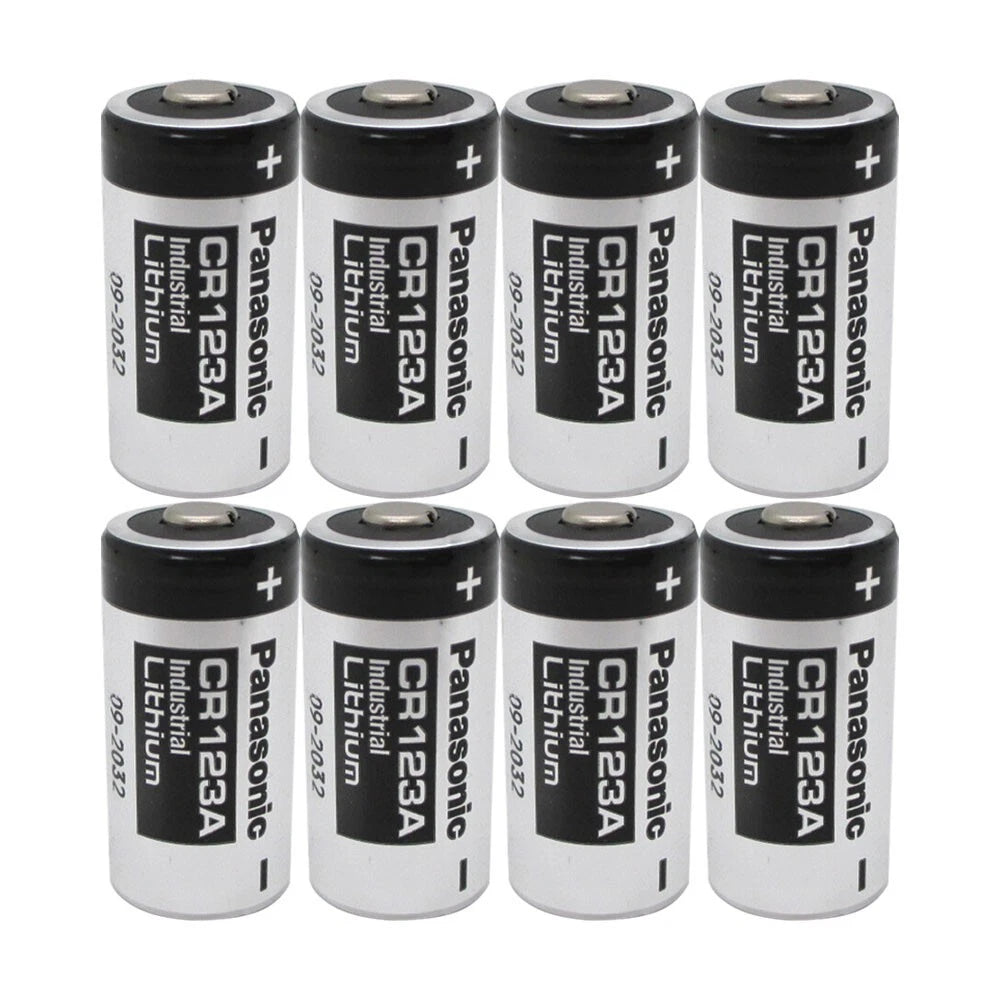 8 Fresh Panasonic CR123 CR123A 123 Lithium Batteries EXP 12/2028