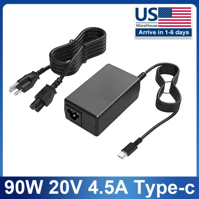 90W AC Adapter Charger Power USB-C Cord for Dell Chromebook 2In1 Laptop Computer