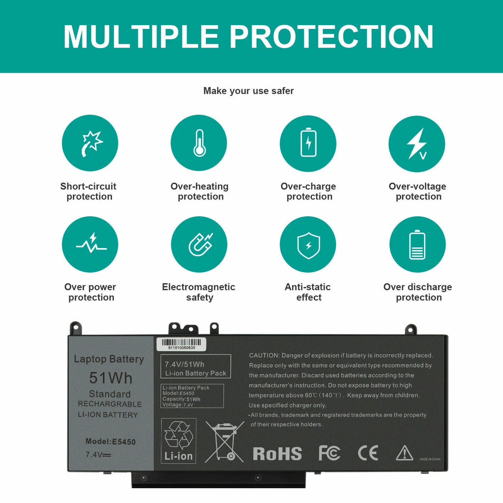 G5M10 Battery for Dell Latitude E5450 E5250 E5550 15.6" 8V5GX R9XM9 WYJC2 7.4V