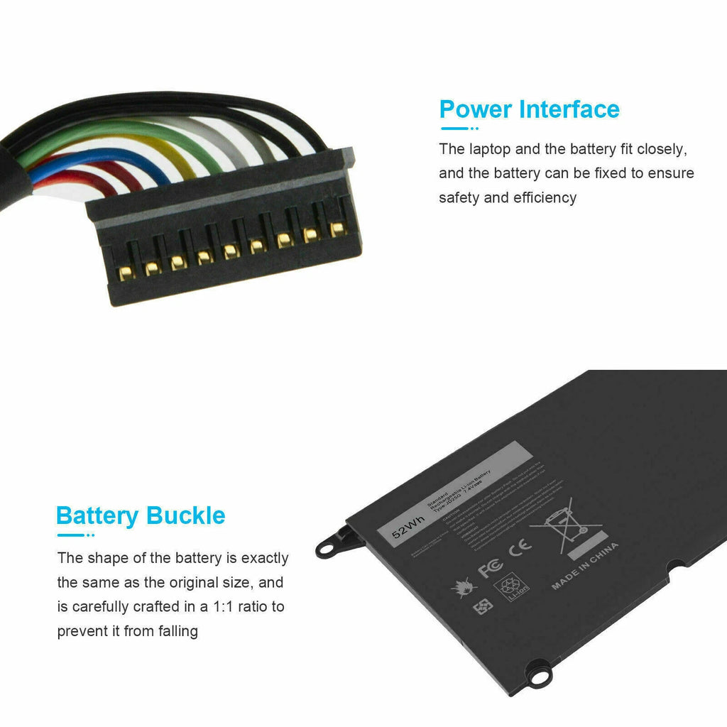 Battery For Dell XPS 13 9343 13 9350 0DRRP 0N7T6 5K9CP 90V7W JD25G JHXPY P54G US