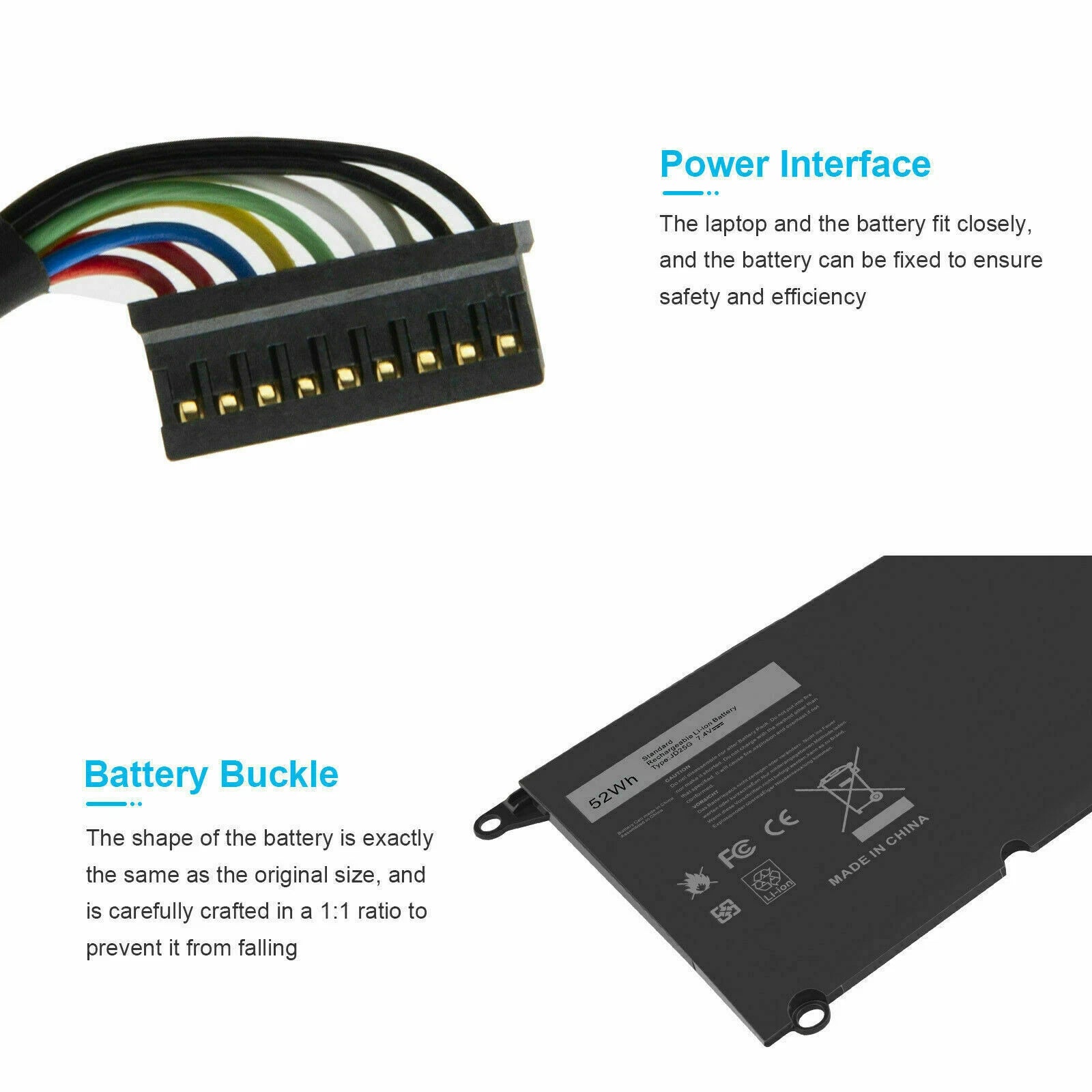 Battery For Dell XPS 13 9343 13 9350 0DRRP 0N7T6 5K9CP 90V7W JD25G JHXPY P54G US