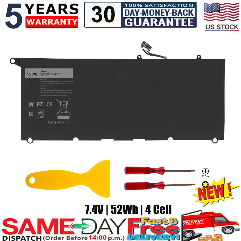 FOR DELL 90V7W JD25G Battery for Dell-XPS 13 9343 9350 13D-9343 JHXPY 5K9CP 52Wh