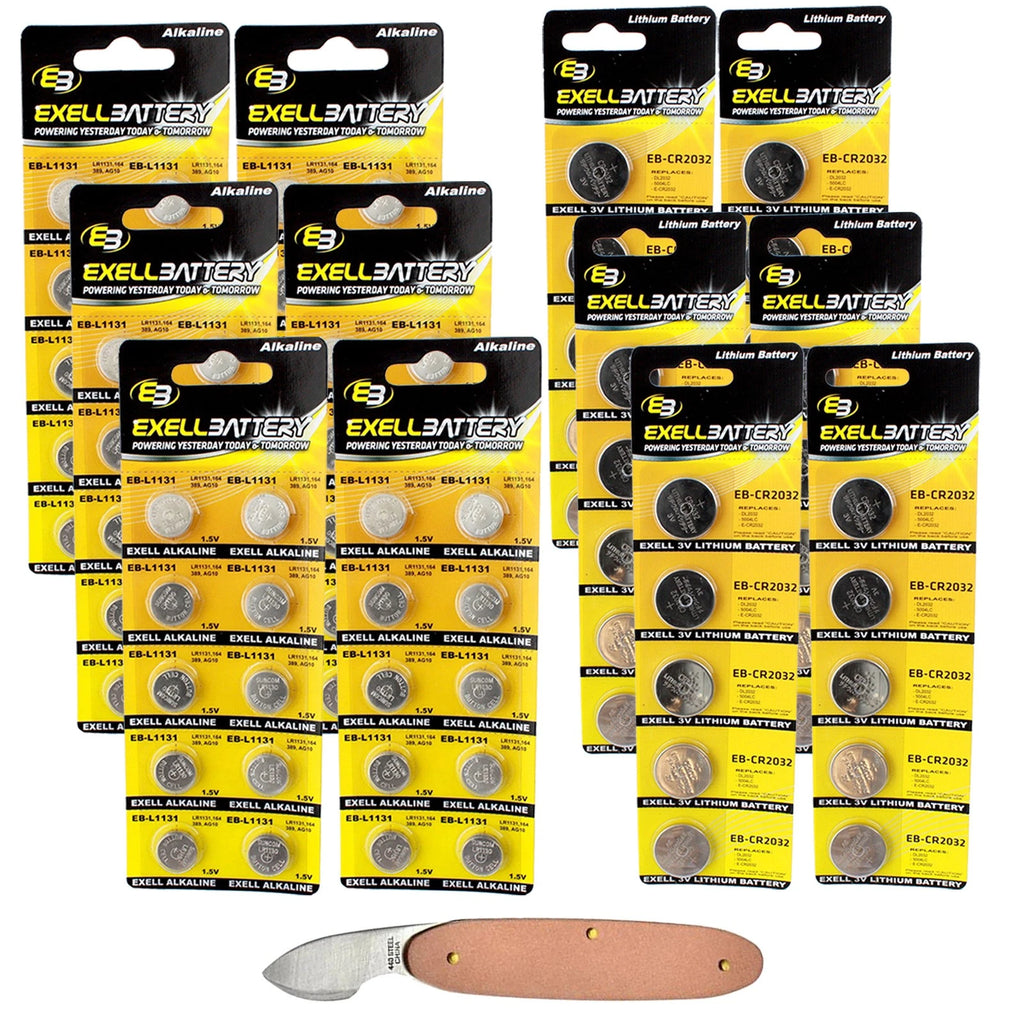 101pc Essential Batteries Kit 2032 L1131 & Watch Opener