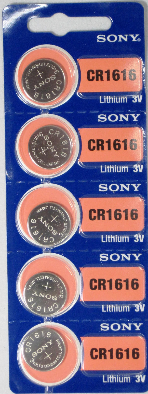 5 SONY CR1616 CR 1616 3v Lithium Battery NEW