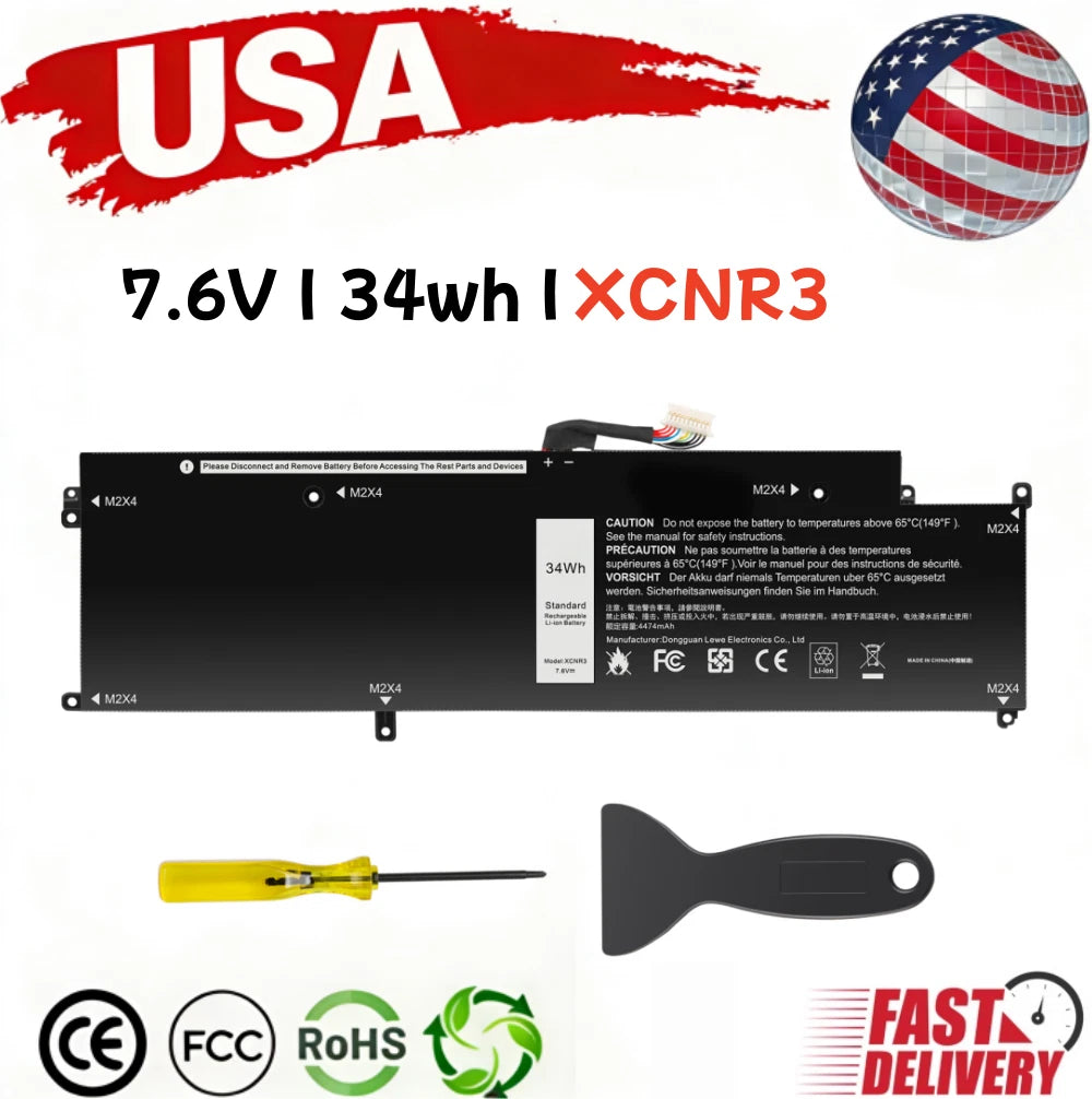 ? XCNR3 P63NY Laptop Battery For Dell Latitude XPS 13 7370 7370 N3KPR 4H34M 34wh