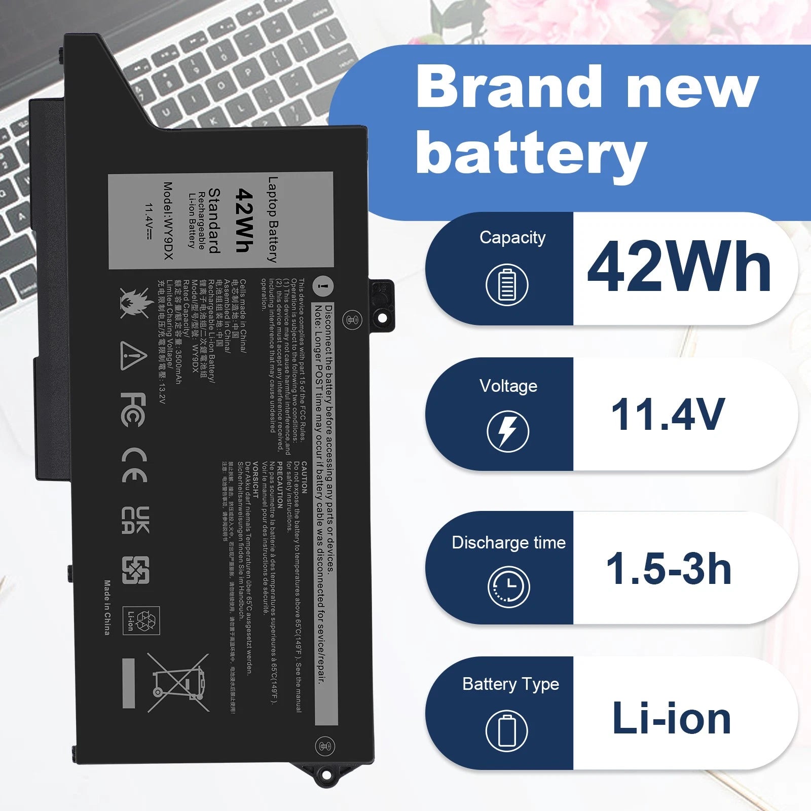 ??LOT Replace WY9DX Battery For Dell Latitude 14 5420 15 5520 Precision 15 3560