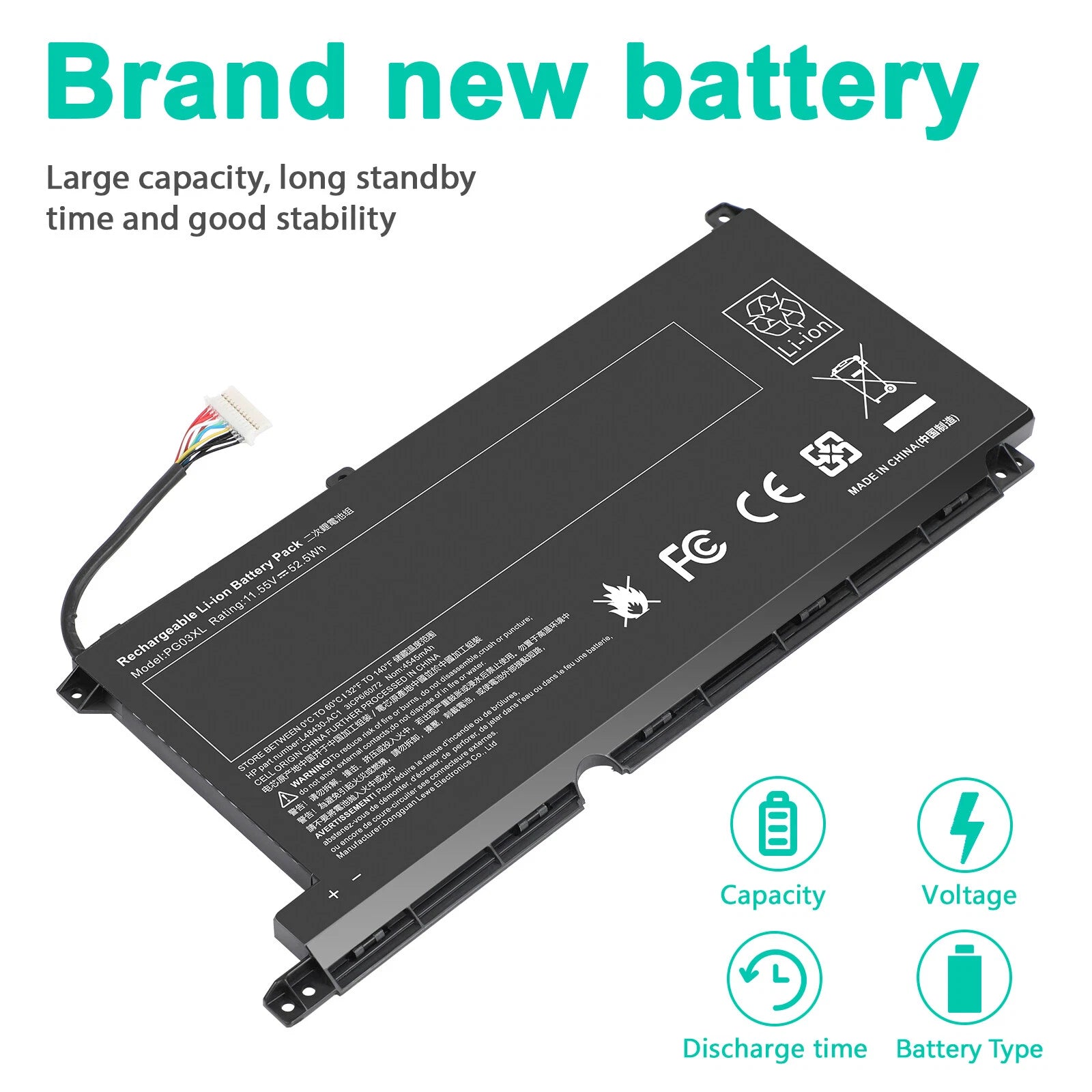PG03XL L48495-005 Battery for HP PAVILION 15-DK 16-A 15-dk0020TX TPN-C141 52.5Wh