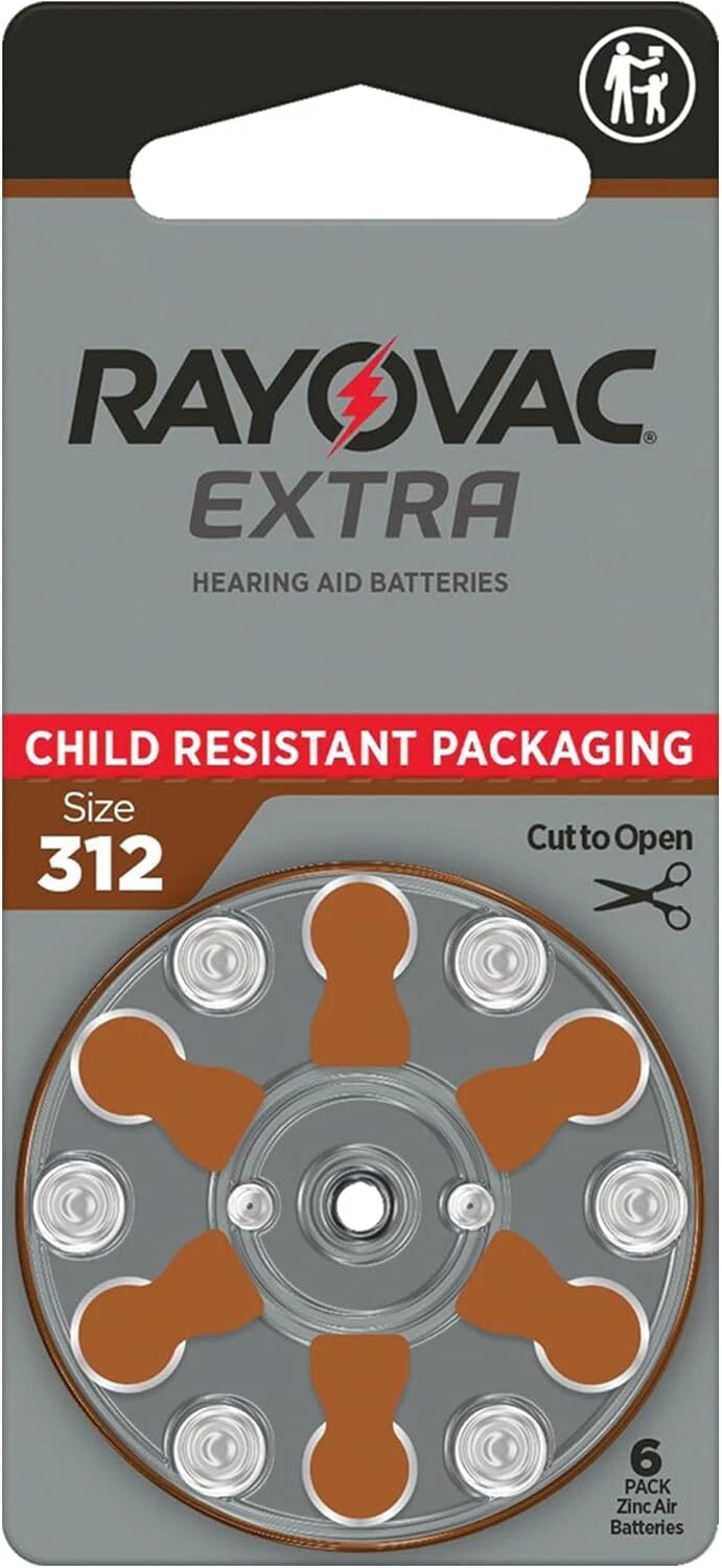 60 x Rayovac Extra 312 Size Hearing aid batteries Zinc air Used By 2029