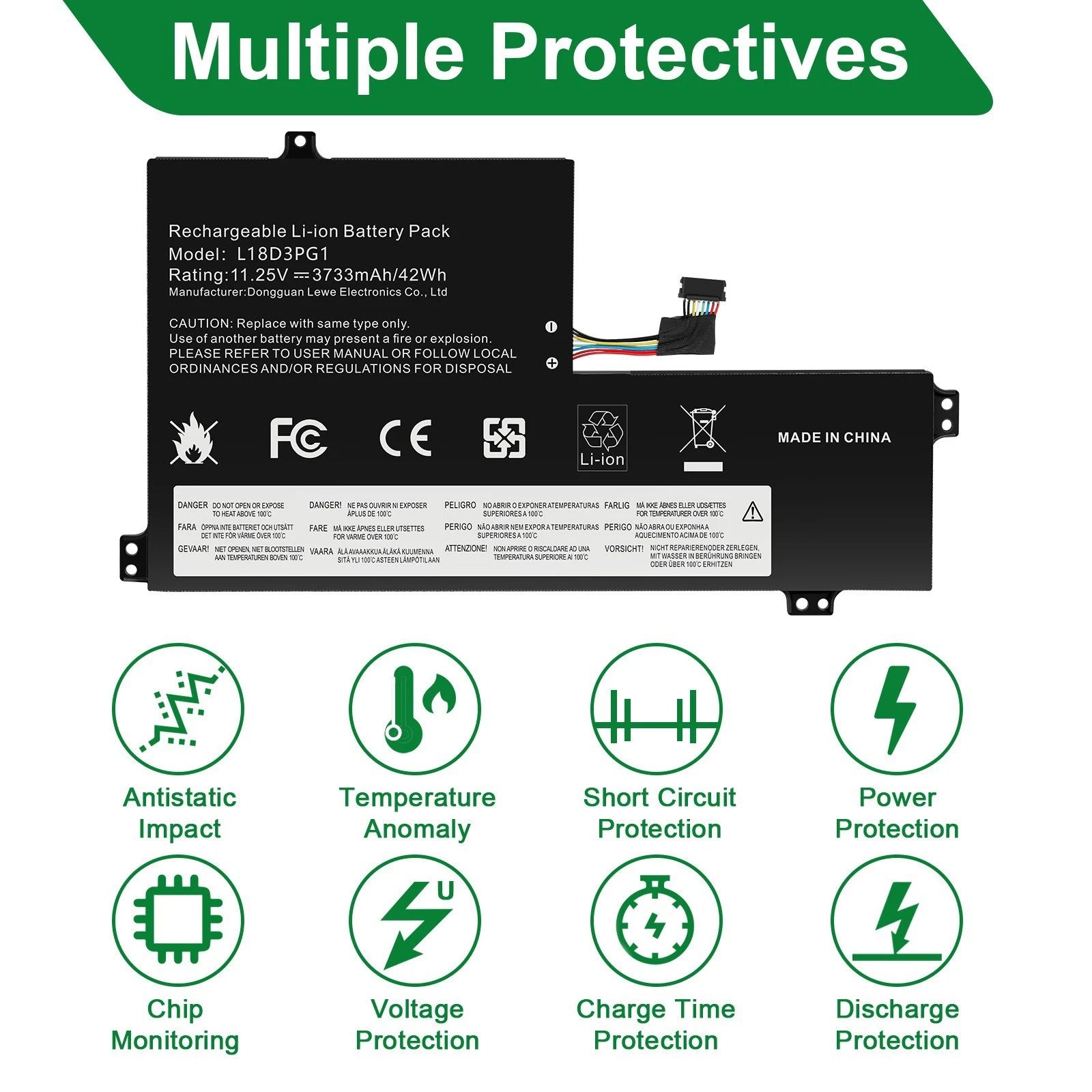 L17M3PB0 L17L3PB0 L18D3PG1 BATTERY FOR LENOVO 100E 300E 500E CHROMEBOOK SERIES