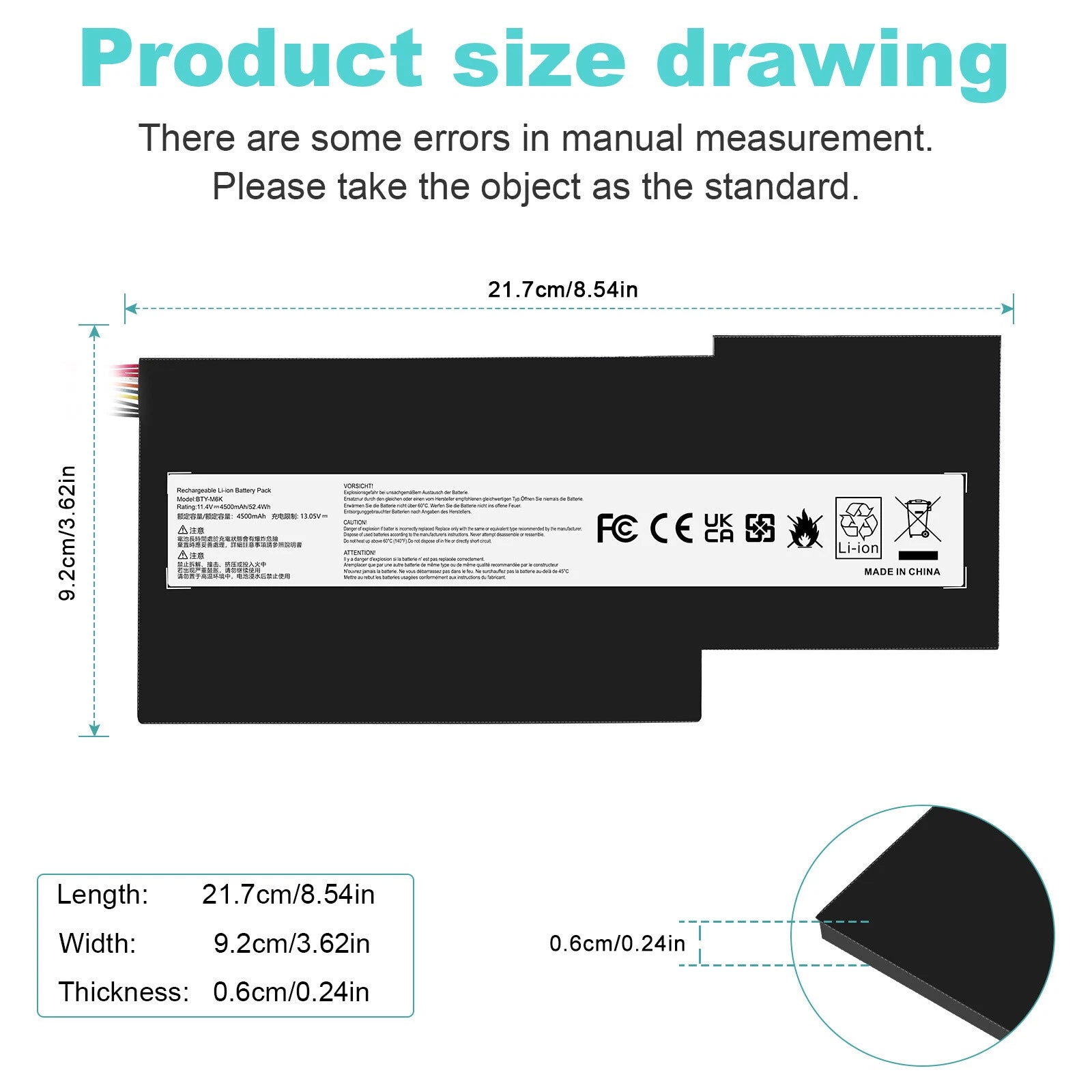 BTY-M6K Battery For MSI GS63VR 7RG Stealth Pro GF63 Thin 8RB 8RC 8RD 9SC 9SCXR