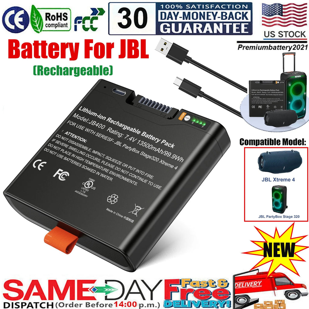 ?For JBL Battery 400 Replaceable Battery PartyBox Stage 320 & Xtreme 4 99.9Wh